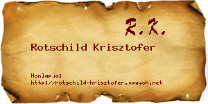 Rotschild Krisztofer névjegykártya